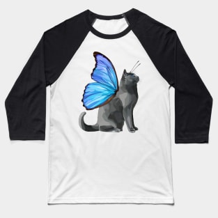 Blue Morpho Flitter Kitty Baseball T-Shirt